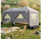 LuxusKollektion Faltpavillon Faltpavillon 3x6m wasserdicht m. Seitenw&auml;nden Grau
