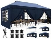 LuxusKollektion Faltpavillon Faltpavillon 3x6m Blau mit Kirchenfenstern