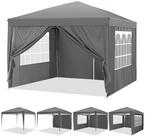 LuxusKollektion Faltpavillon Pavillon 3x3m Hellgrau 4 Seitenteile