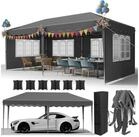LuxusKollektion Faltpavillon Faltpavillon 3x6 Grau H&ouml;henverstellbar