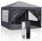 LuxusKollektion Faltpavillon Faltpavillon 3x3m Grau 4 Seitenteile