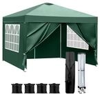 LuxusKollektion Faltpavillon Faltpavillon 3x3m Gr&uuml;n H&ouml;henverstellbar
