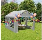 LuxusKollektion Partyzelt Partyzelt 3x4m Grau PE Wetterfest