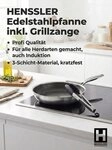 HENSSLERS Bratpfanne Premium, inklusive Grillzange, Edelstahl (Set, 2-tlg)