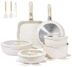 LuxusKollektion Pfannen-Set Topfset Pfannenset abnehmbarem Griff 25tlg Pfanne...