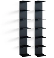 Vicco B&uuml;cherregal Paolo, Schwarz, 30 x 190 cm 2er Set, 2-tlg.