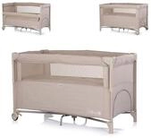 Chipolino Baby-Reisebett Relax Leinen, 2 Ebenen, R&auml;der, als Beistellbett...