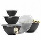 Hausfelder Salatsch&uuml;ssel Sch&uuml;ssel Set gro&szlig; mit Deckel, 0,7-6 L Anthrazit...