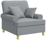 vidaXL Sessel XL-Sessel mit Kissen Hellgrau Stoff (1-St)