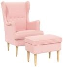 vidaXL Gartenlounge-Set Sessel mit Fu&szlig;hocker 2 stk. Rosa Boucl&eacute;, (2-tlg)