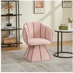 OKWISH Drehstuhl Loungesessel aus Chenille-Stoff, Polsterstuhl (mit hoher