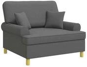 vidaXL Sessel Sessel mit Kissen Dunkelgrau Stoff (1-St)