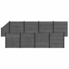 vidaXL Gartenzaun zaunset 9 stk. 1484 x 186 cm WPC und Aluminium Grau, (9-St)...