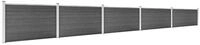 vidaXL Zaun vidaXL Zaunelement Set WPC 872x105 cm Schwarz
