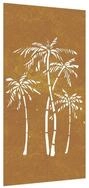 vidaXL Wandbild Garten-Wanddeko 105x55 cm Cortenstahl Palmen-Design, (1 St)