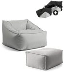 mokebo Sitzsack Der Sunnyboy (mit Hocker), Made in Germany, Beanbag Outdoor,