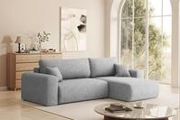 Fun M&ouml;bel Ecksofa Schlafsofa FLORA in Stoff, mit Bettkasten und 2 Zierkissen,