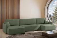 Fun M&ouml;bel Wohnlandschaft Sofa mit Schlaffunktion Sofa LOUIS in Stoff, inkl. 2