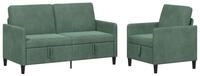 vidaXL Sofa Sofa Set mit Stauraum 2 stk. Meergr&uuml;n Polyester, 2 Teile