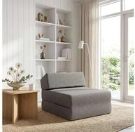 vidaXL Sofa 60 x 70 x 41 cm Klappsofa Bett Hellgrau 60x70x41 cm Stoff, 1 Teile