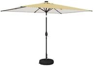 vidaXL Sonnenschirm Gartenparasol mit LED-Lichtern und Sockel 200 x 300 cm