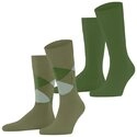 Burlington Socken Burlington Everyday Argyle Mix 2-Pack Herren (2-Paar) aus weicher