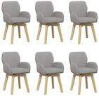 vidaXL Esszimmerstuhl Drehstuhl Esszimmer 6 stk. Boucl&eacute; Hellgrau 54 x 58 x 87...