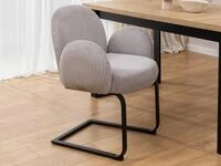 S-Style M&ouml;bel Polsterstuhl Vela im Japandi Stil aus grauem Cord mit schwarzem