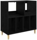 vidaXL Schranksystem Plattenspieler Stand Schwarz Eichen-Optik 82 x 39,5 x 82,5...