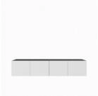 Masseno Lowboard MIVO 200 cm TV-Schrank mit 3 T&uuml;ren Schwarz