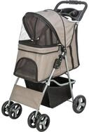 TRIXIE Hundebuggy Buggy mit 4 R&auml;dern f&uuml;r Hunde bis 15 kg - taupe - 47 &times; 100...