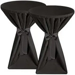 Beautissu Stehtischhusse 2X Premium Stehtischhusse Blickdicht Schwarz &Oslash; 70-75...