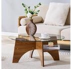 OKWISH Couchtisch Wohnzimmertisch Sofatisch (runder Glastisch &Oslash;80 cm &ndash;