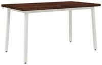 vidaXL Esstisch 140 x 80 x 75 cm Massivholz Dunkelbraun und Wei&szlig; (1-St)