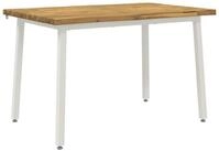 vidaXL Esstisch 140 x 70 x 75 cm Massivholz Wei&szlig; Rechtwinklig (1-St)