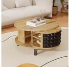 OKWISH Couchtisch TV-Schrank mit Rattan-Design und gro&szlig;z&uuml;gigem Stauraum
