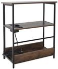 relaxdays Beistelltisch mit Steckdose & USB Ports (1-St), Vintagebraun