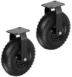 relaxdays Schwerlastrolle Bockrolle 3.00-4 2er Set, (2-St), Schwarz-Schwarz schwarz