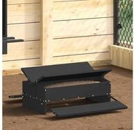 vidaXL Futter- und Wasserspender, H&uuml;hnertretfeeder Schwarz 75 x 53 x 20,5 cm
