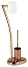 relaxdays Toilettenpapierhalter Stand WC Garnitur WIMEDO Kupfer (2-St)