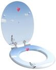 vidaXL WC-Sitz 44 x 38 cm WC-Sitz Toilettensitz Soft-Close Blau 44x38 cm...