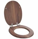 vidaXL WC-Sitz 44 x 38 cm WC-Sitz Toilettensitz Soft-Close Braun 44x38 cm...