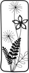 GILDE Wanddekoobjekt Wandrelief, "Black Flowers", Blumenmotiv, Metall, schwarz...