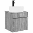 vidaXL Badezimmerspiegelschrank Wandmontierte Waschbecken-Vanit&auml;t Sonoma-Grau...