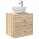 vidaXL Badezimmerspiegelschrank Wandmontierte Waschtisch Sonoma-Eiche 49,5 x 41...