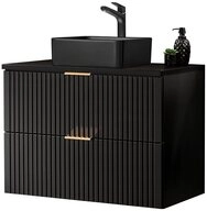 Lomadox Waschtisch ADELAIDE-56-BLACK, schwarzem Aufsatzwaschbecken in matt schwarz