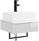 vidaXL Badezimmerspiegelschrank Wandmontiertes Waschbecken Hochglanz Wei&szlig; 40 x...