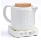 KVOTA Wasserkocher 1L Keramik 40/60/90&deg;C Warmhalten, Holzdeckel 360&deg; Sockel