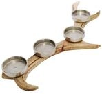 Spetebo Teelichthalter Advents Kerzen Halter GEWEIH - 56 cm - Mango Holz...
