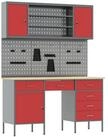 vidaXL Werkzeugschrank Werkbank mit Schubladen 7 stk. Rot Ingenieure Holz und...